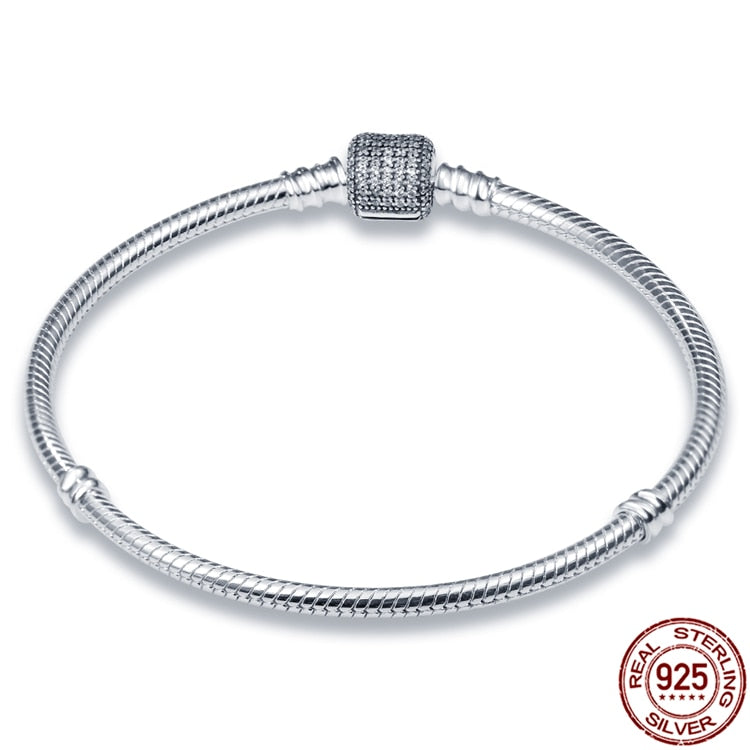 Sparkling Silver Beaded Charm Bracelet