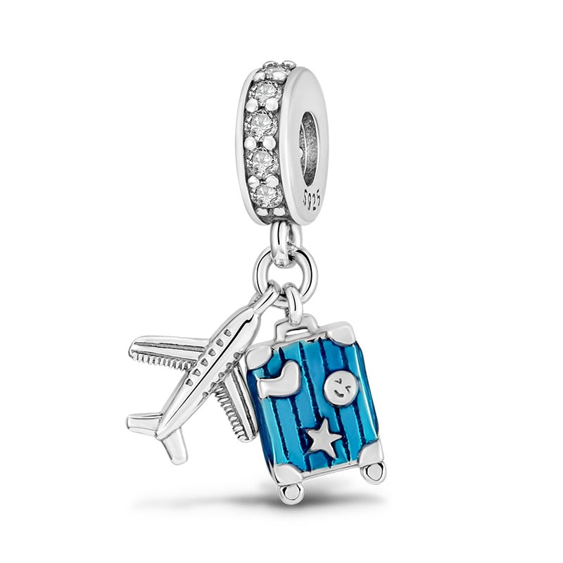 925 Sterling Silver and Crystal Charm Collection