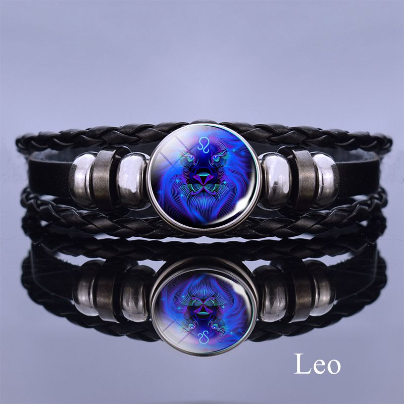Multilayer Zodiac Sign Leather Bracelet
