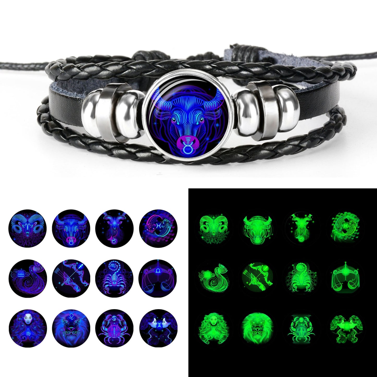 Woven Leather Bracelet Set