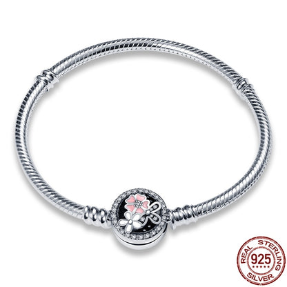 Sparkling Silver Beaded Charm Bracelet