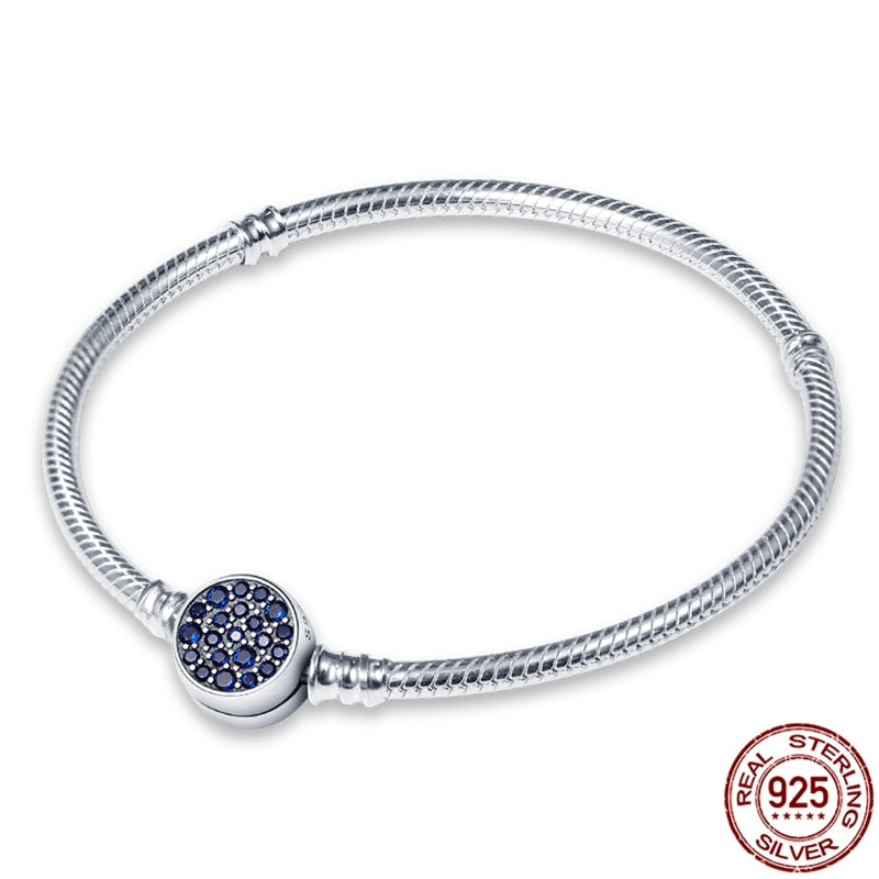Sparkling Silver Beaded Charm Bracelet