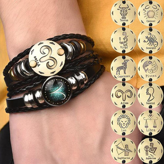 Star Sign Luminous Leather Bracelet