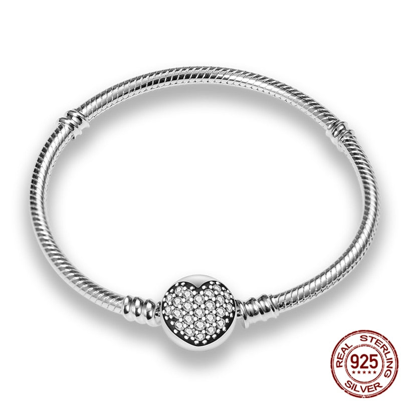 Sparkling Silver Beaded Charm Bracelet