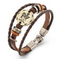 Vintage Zodiac Sign Leather Bracelet