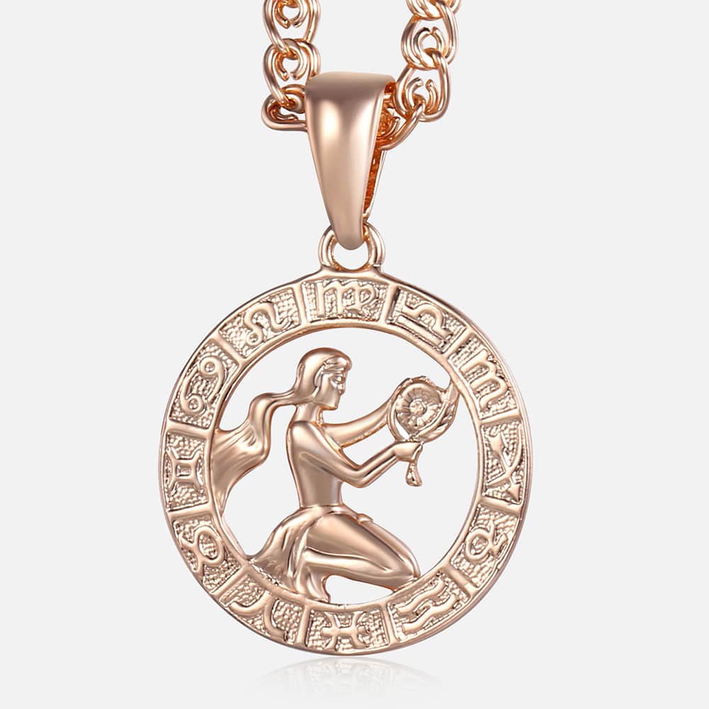 Celestial Rose Gold Zodiac Necklace