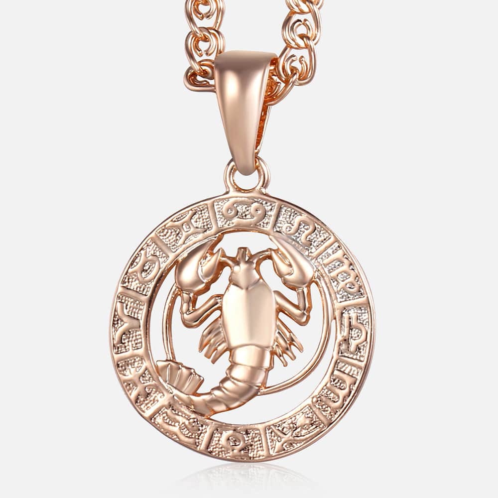 Celestial Rose Gold Zodiac Necklace