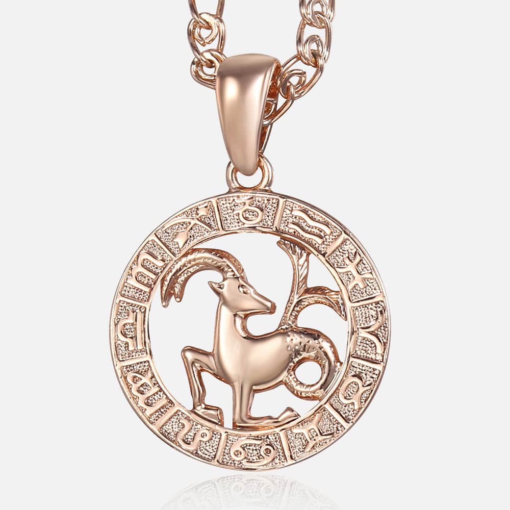 Celestial Rose Gold Zodiac Necklace