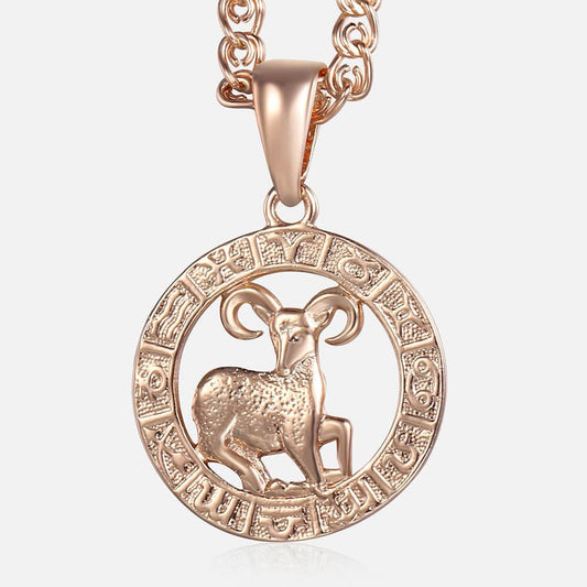 Celestial Rose Gold Zodiac Necklace