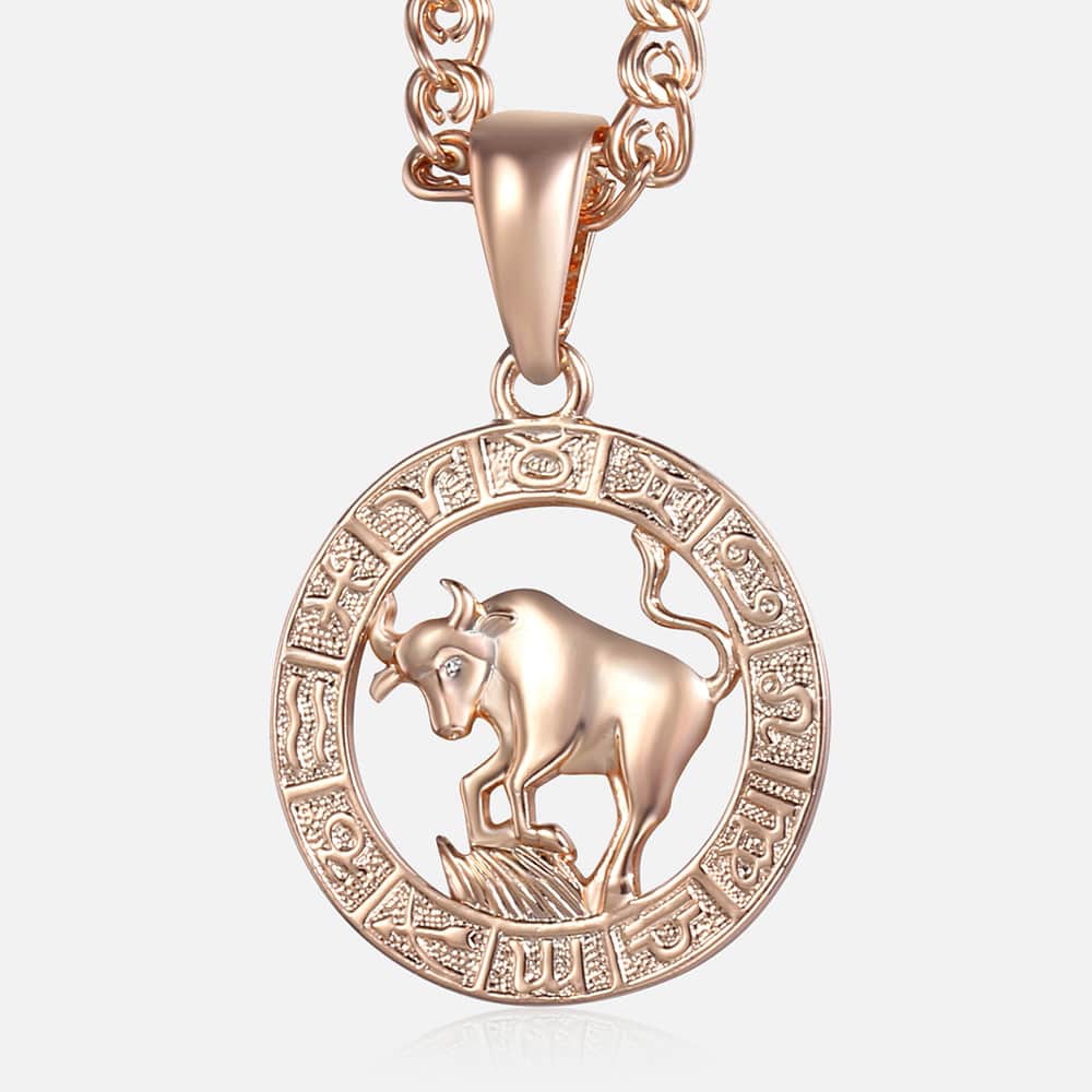 Celestial Rose Gold Zodiac Necklace