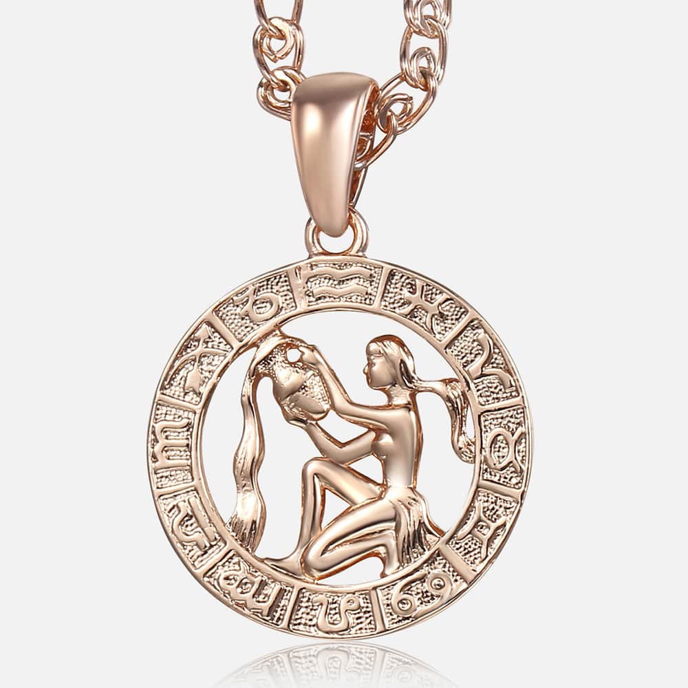 Celestial Rose Gold Zodiac Necklace