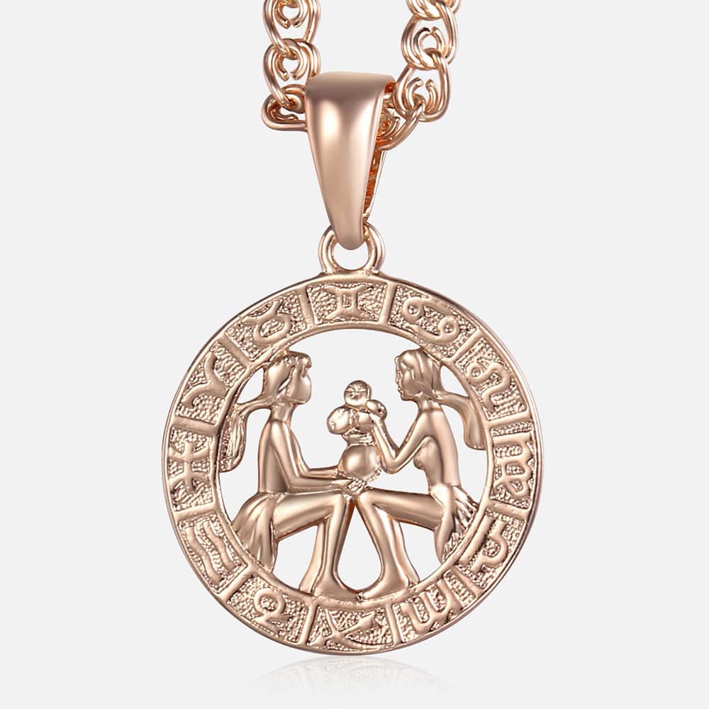 Celestial Rose Gold Zodiac Necklace