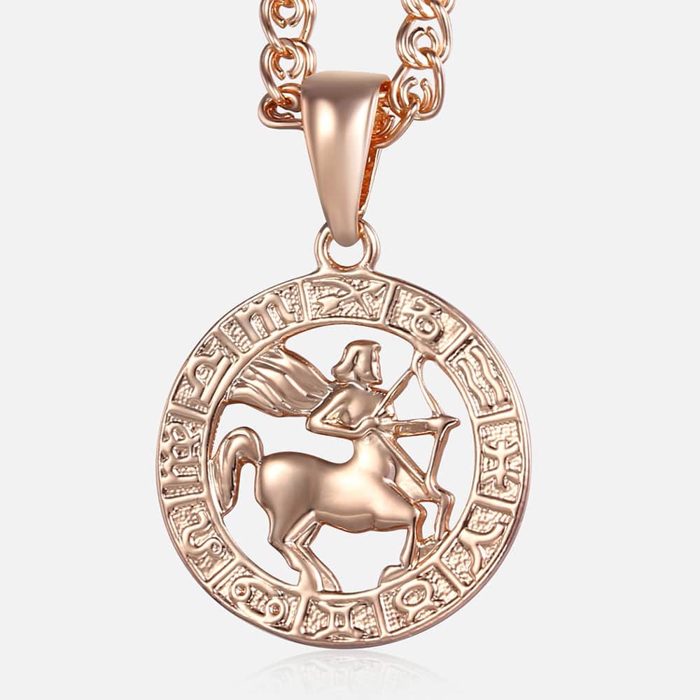 Celestial Rose Gold Zodiac Necklace