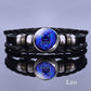 Multilayer Zodiac Sign Leather Bracelet